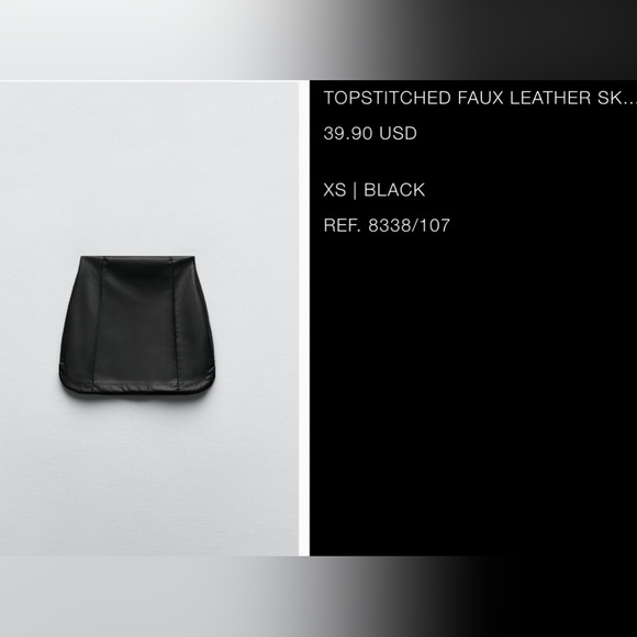 Zara Dresses & Skirts - High rise faux leather skirt